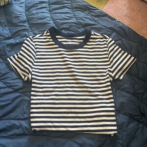 Old Navy Black and White Striped Tee